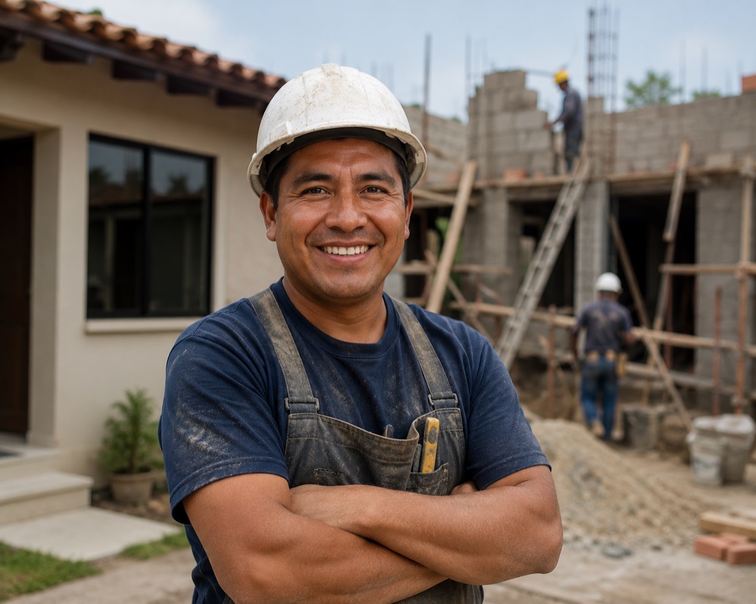 Socio albañil de la cooperativa
